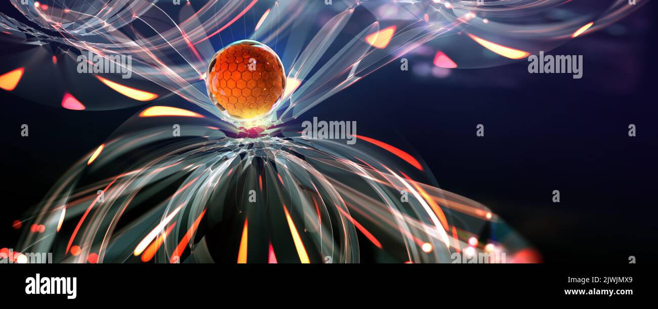 Intelligenza artificiale, mente digitale. CPU futuristica su un fantastico background high-tech. Concetto di tecnologia informatica e dati digitali frattali 3D illustrazione Foto Stock