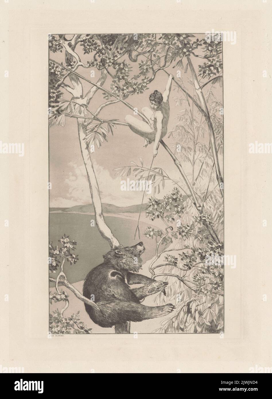 Bär und Elfe, Bl. 1, op. IV. Sagert, Hermann (1822-1889), datore di lavoro commerciale, Klinger, Max (1857-1920), Artista grafico, Stroefer, Theodor (1843-1927), editore Foto Stock