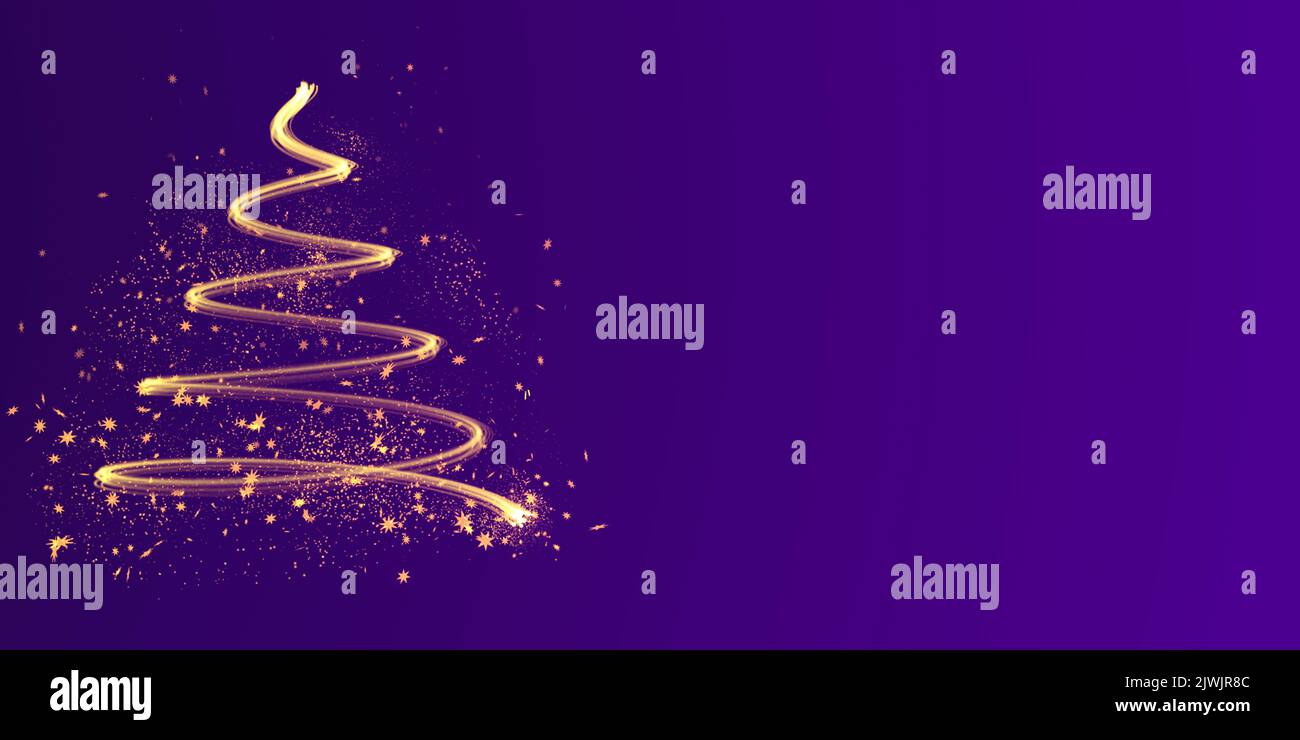 sfondo albero di natale stilizzato particella stilizzata albero di natale viola sfondi albero di natale sfondo con copia spazio Foto Stock