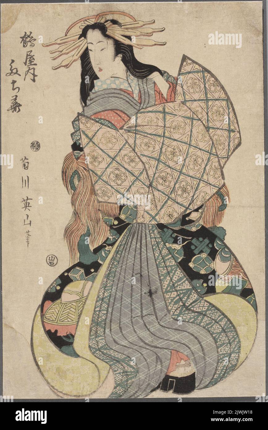 Un cortigiano di Tsuruya. Kikugawa, Eizan (1787-1867), artista grafico, Iwatoya, Kisaburô (Eirindô) (c.. 1760s-1832), editore Foto Stock