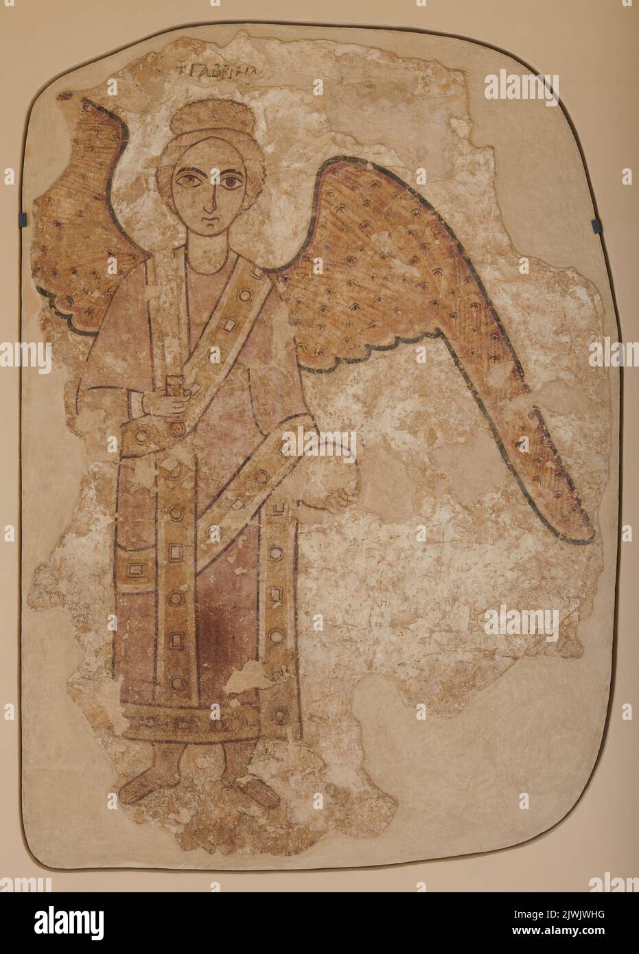 Malowidło ścienne: Archanioł Gabriel. Sconosciuto, autore Foto Stock