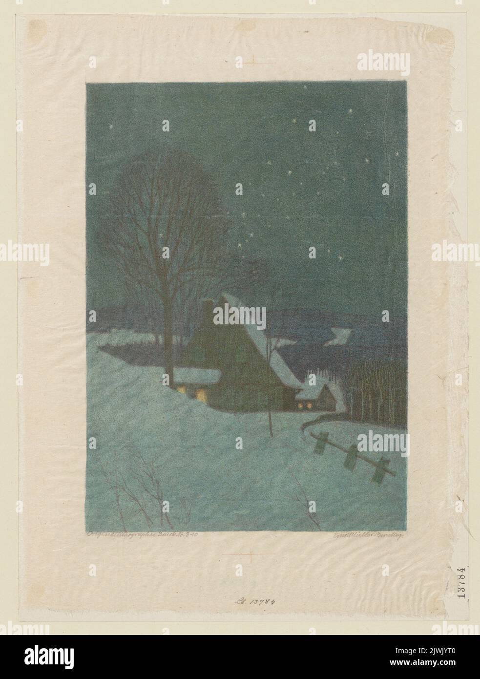 Haus unter Bäumen (Riesengebirge). Müller-Bernburg, Ernst (1874-1941), artista grafico, Verlag Georg D.W. Callwey (Monachium ; wydawnichtwo ; 1884-2009), casa editrice Foto Stock