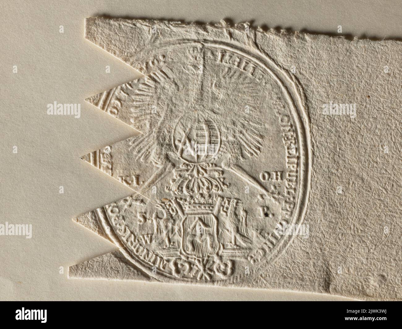 Sigillo della dogana di Krośnienko. Komora celna, firmatario Foto Stock