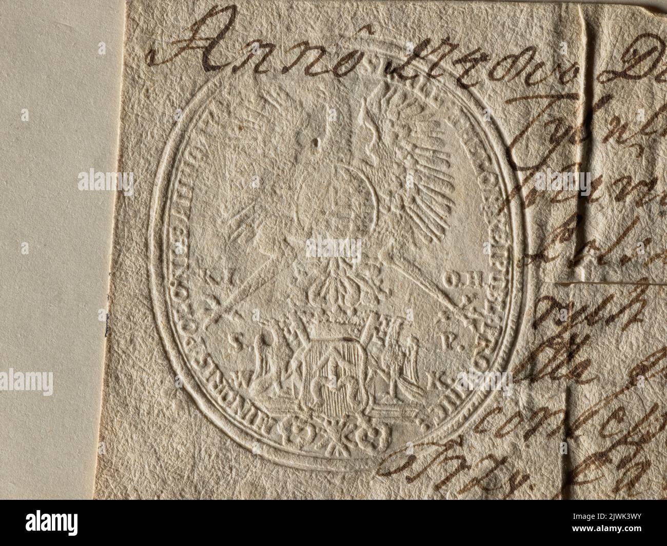 Sigillo della dogana di Gorlice. Komora celna, firmatario Foto Stock