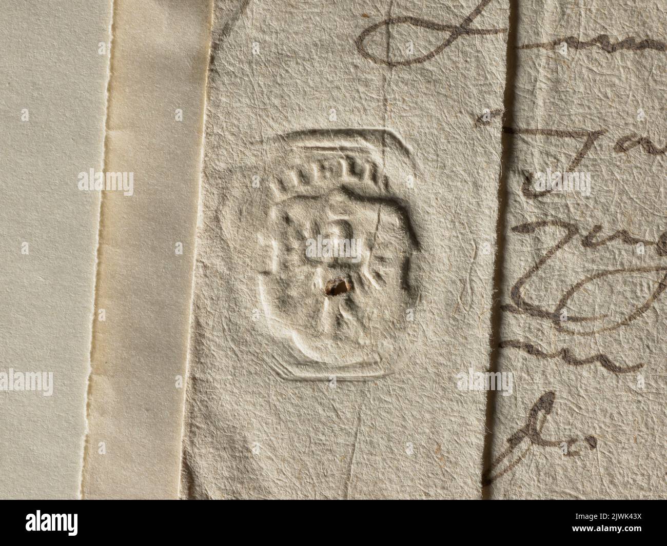 Sigillo della dogana di Lelów. Komora celna, firmatario Foto Stock