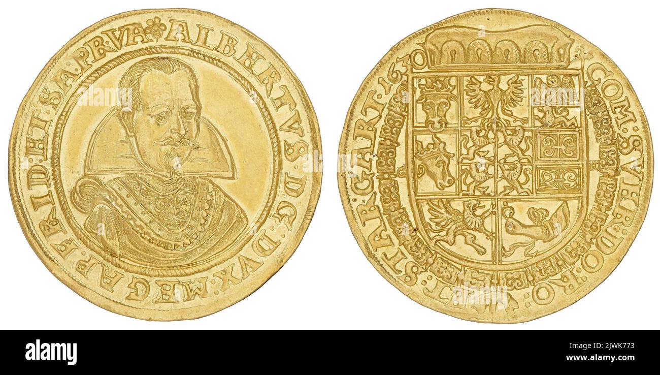 5 condotti. Albrecht von Wallenstein (książę żagański ; 1627-1634), governatore, Ziesler, Hans (fl. 1629-1630), moneyer, Ehrlich, Georg (fl. 1629-1630), alla menta Foto Stock