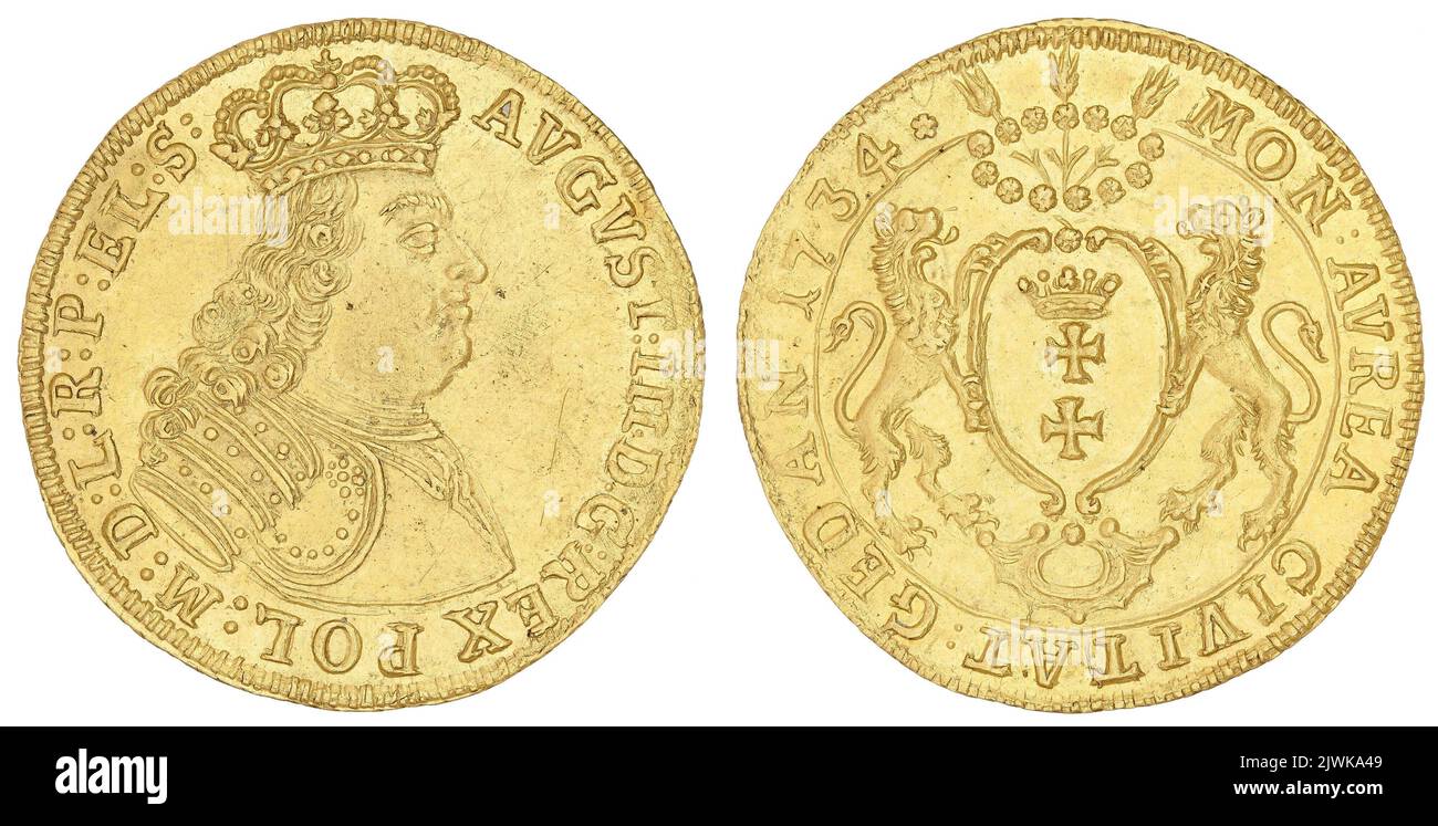 Gdańsk Ducat. Agosto III SAS (Król polski; 1733-1763), governatore Foto Stock