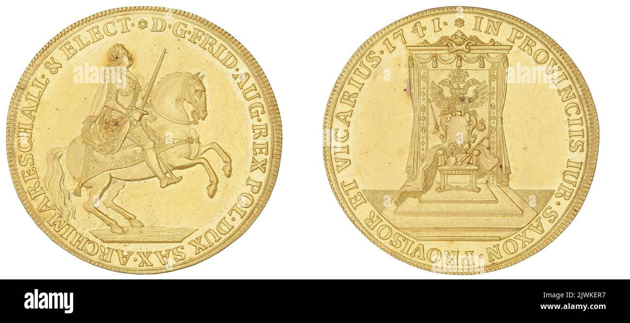 10 ducati vicariati (timbro del thaler). Agosto II Mocny (Król polski ; 1697-1706, 1709-1733), governatore, Fryderyk agosto II (książę elektor Saksonii ; 1733-1763), governatore Foto Stock