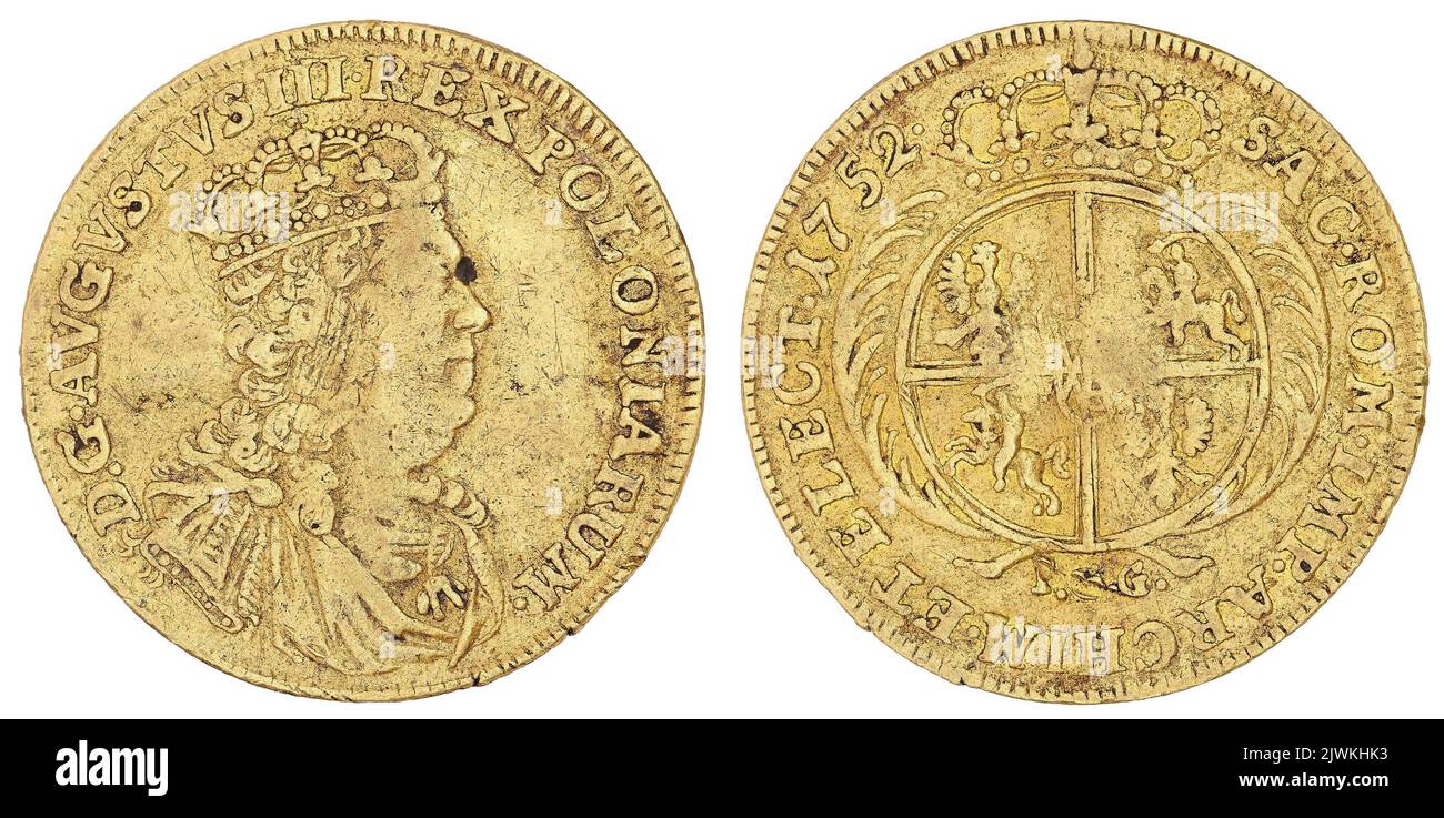 ducat. Goedecke Johan Georg (1750-1753), direttore della zecca, August III SAS (Król polski; 1733-1763), regnante Foto Stock