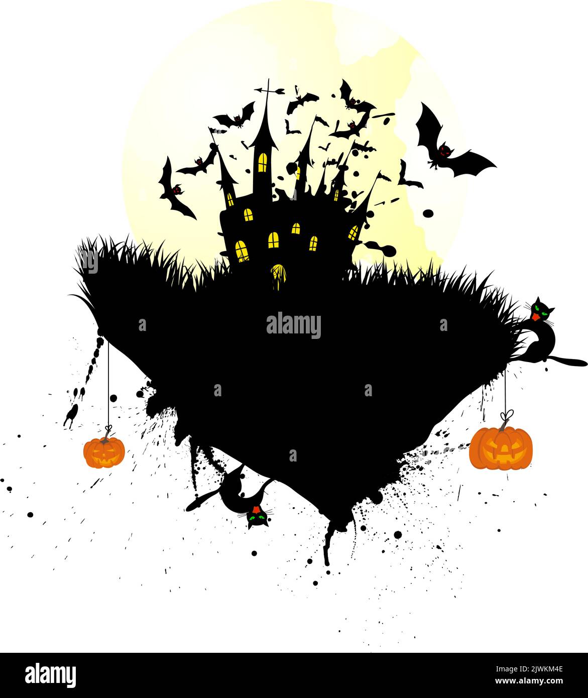 Happy halloween tema bigliettino. Illustrazione Vettoriale. Illustrazione Vettoriale