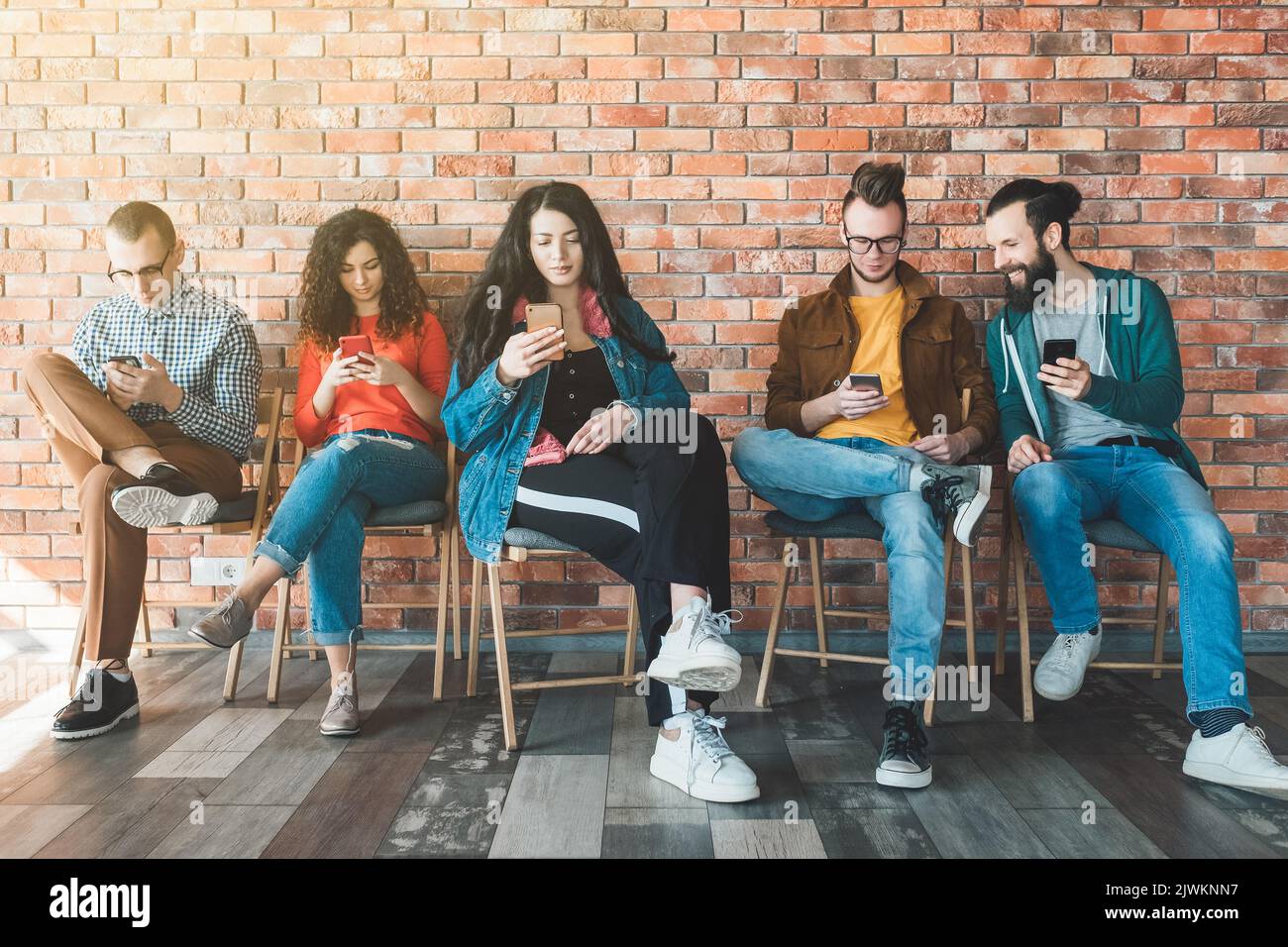 mobilità della forza lavoro dei millennial tecnologia moderna Foto Stock