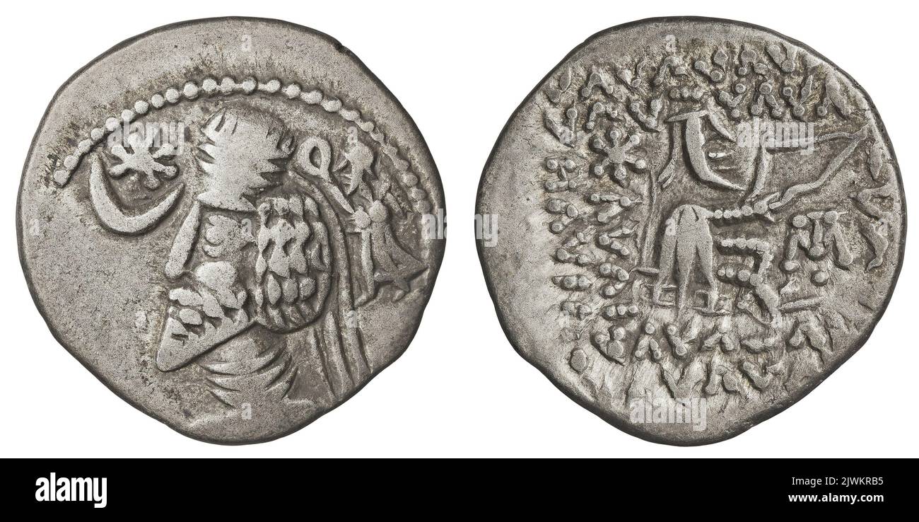 drachm. Fraates IV (37-2 p.n.e.), governatore Foto Stock