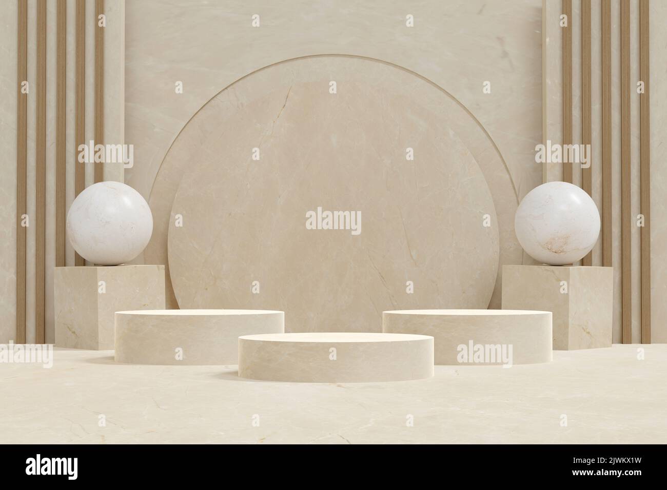 esposizione podio minima per presentazione stand prodotti di sfondo cosmetico. scena concept vetrina per nuovo prodotto, vendita promozione, banner. 3D il Foto Stock