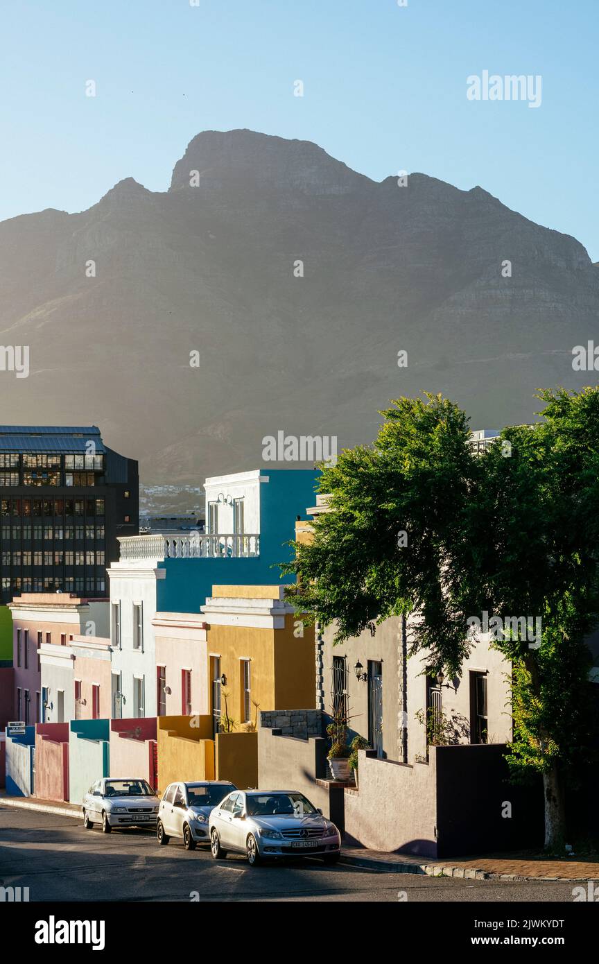 Quartiere di Bo-Kaap, Città del Capo, Capo Occidentale, Sud Africa Foto Stock