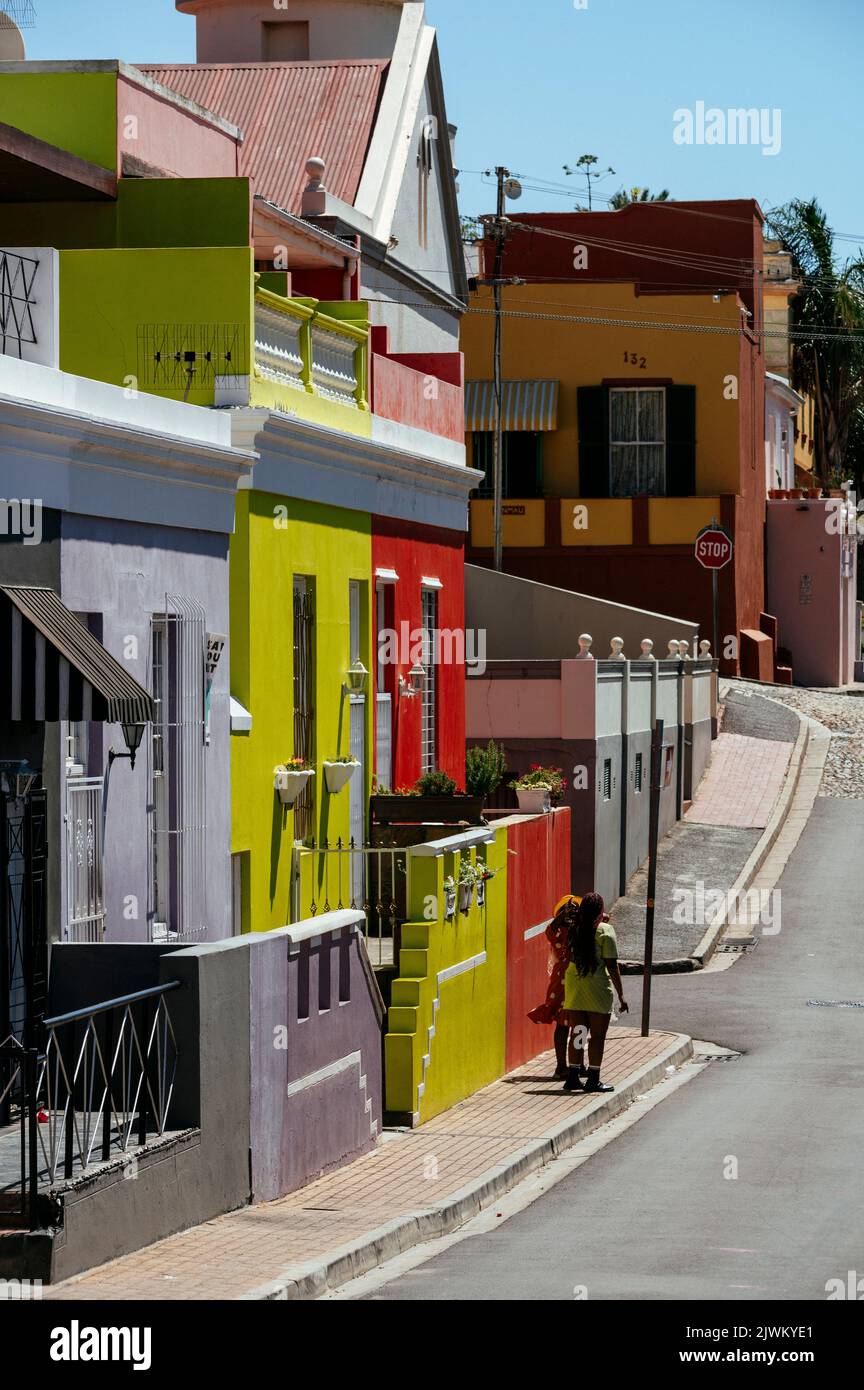 Quartiere di Bo-Kaap, Città del Capo, Capo Occidentale, Sud Africa Foto Stock