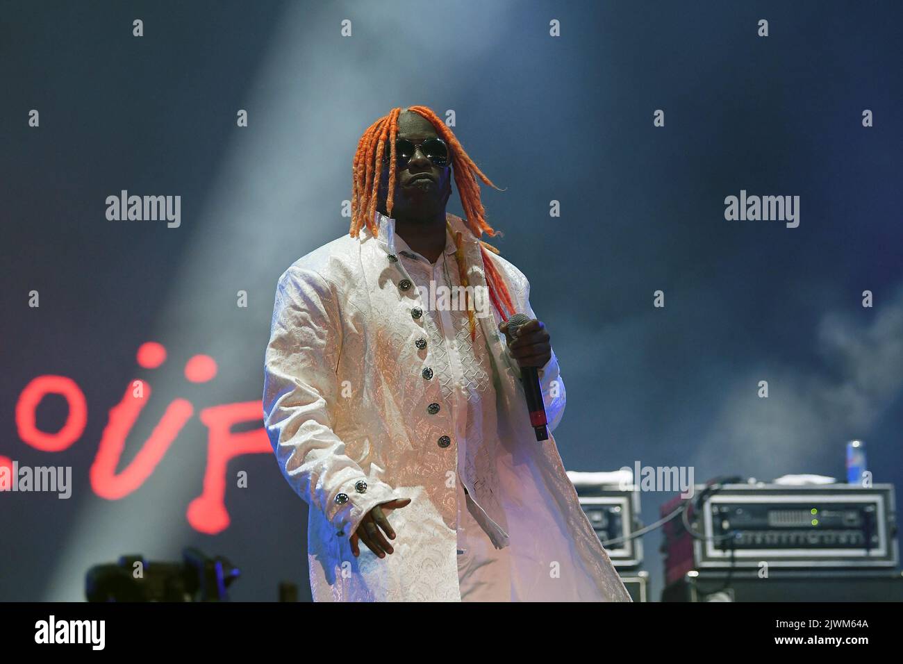 Rio de Janeiro, Brasile, 2 settembre 2022. Cantante Corey Glover della rock band Living Colour, durante un concerto al Rock in Rio, nella città di Rio de Foto Stock