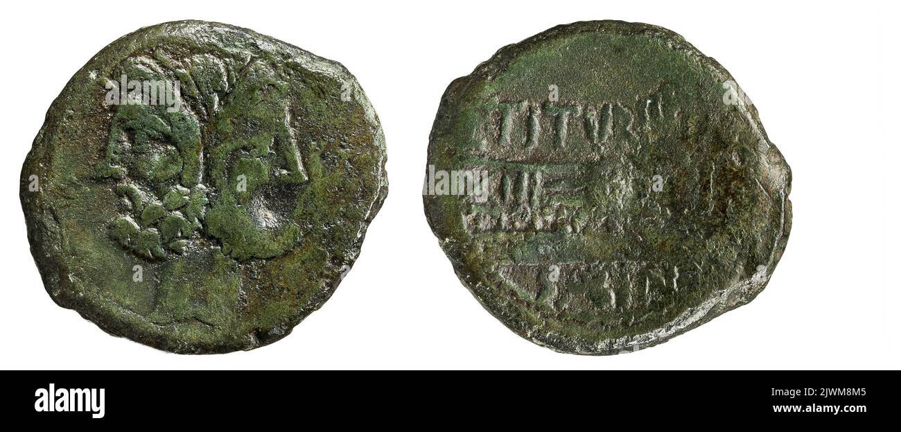 as. Titurius Sabinus, L. (fl. 89 a.C. ; 75 a.C.), agente monetario, Republika Rzymska, emittente Foto Stock