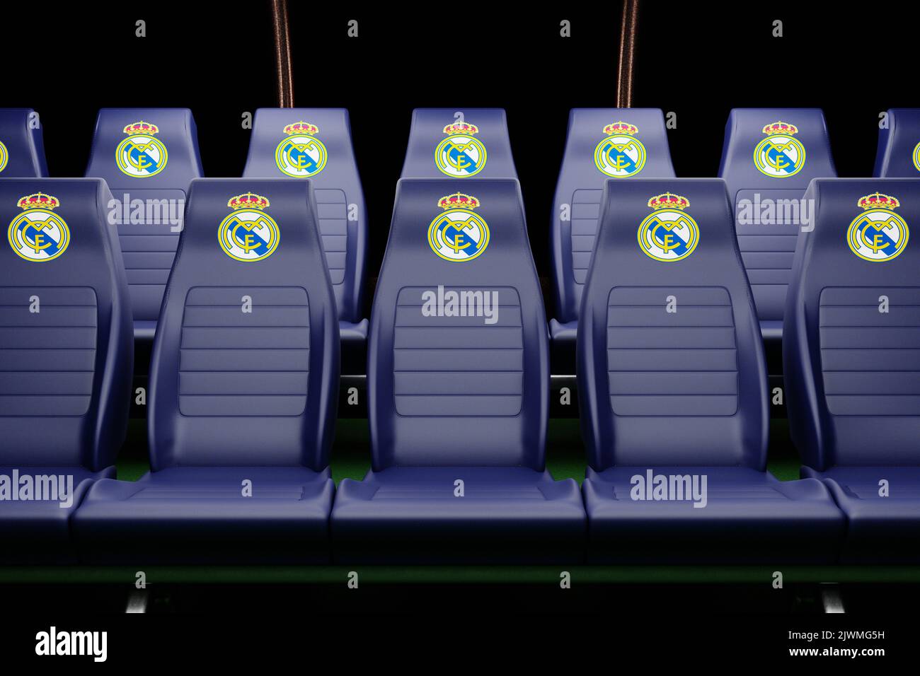 Real Madrid. Sostituire il sedile unico. Rendering 3D Foto Stock