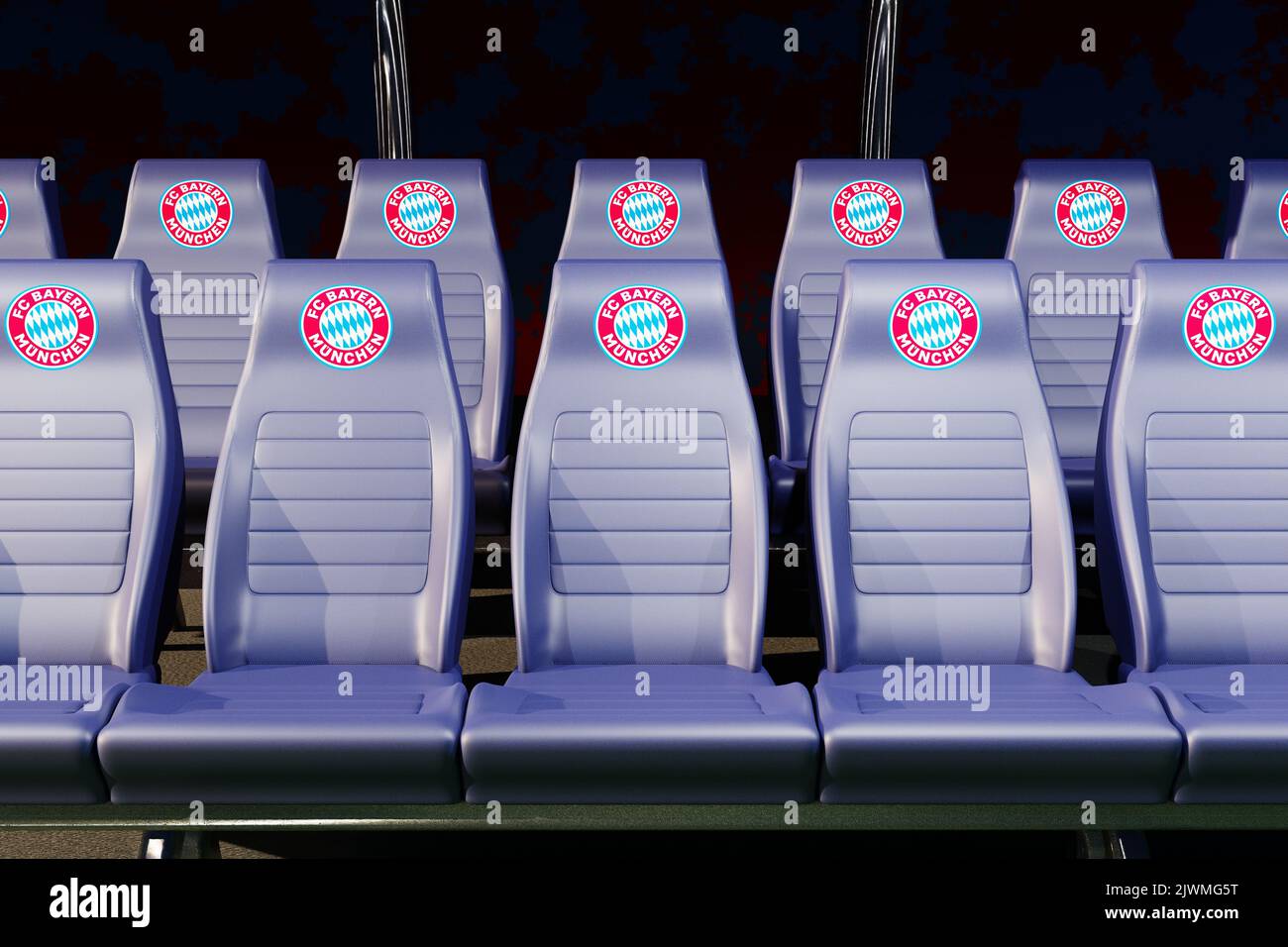 Bayern Munchen Football Club. Sostituire il sedile unico. Rendering 3D Foto Stock