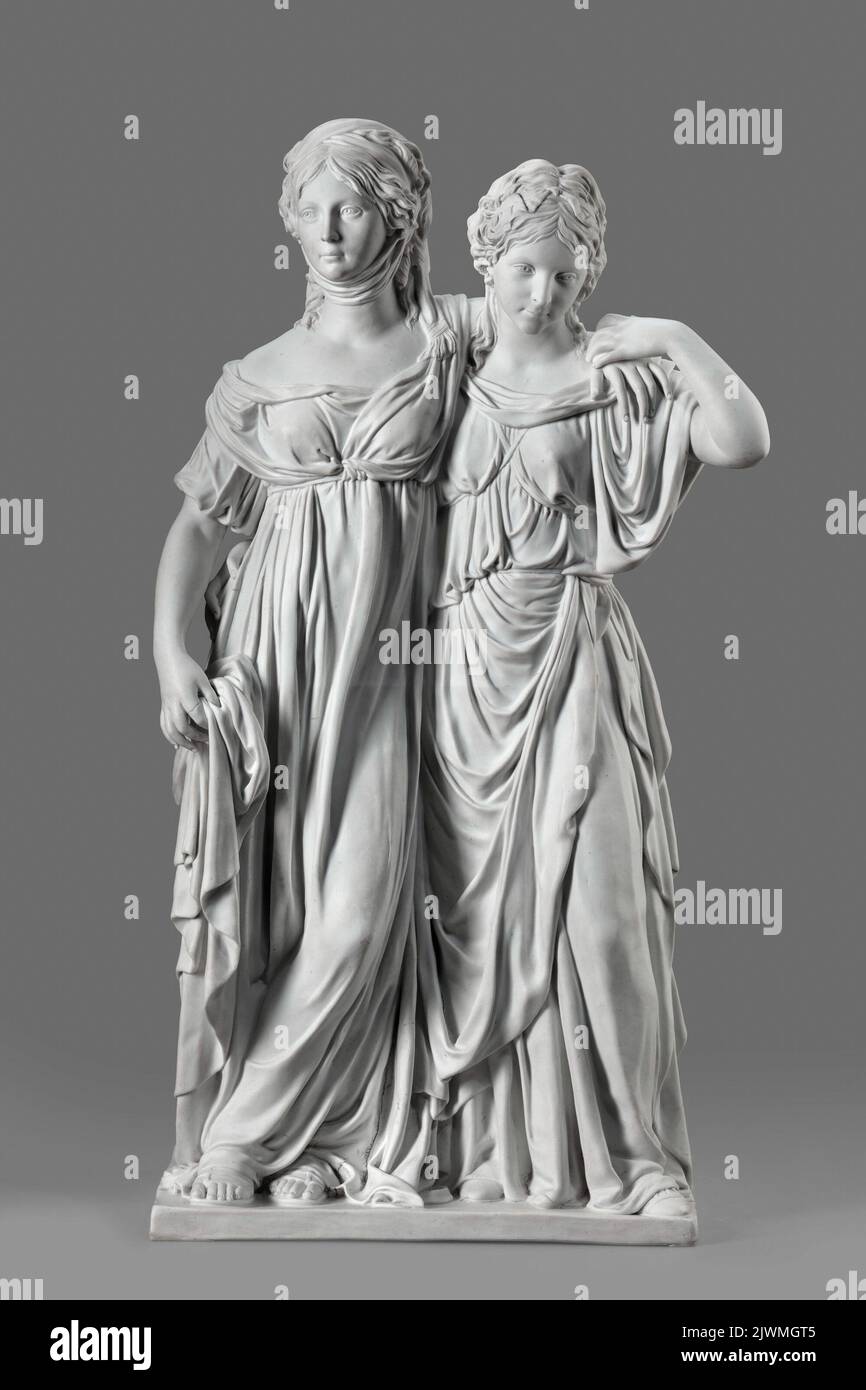 Due principesse, co chiamate Prinzessinnengruppe. Schadow, Gottfried Johann (1764-1850), scultore, Koenigliche Porzellan Manufaktur - KPM (Berlino; 1763-1918), fabbrica Foto Stock