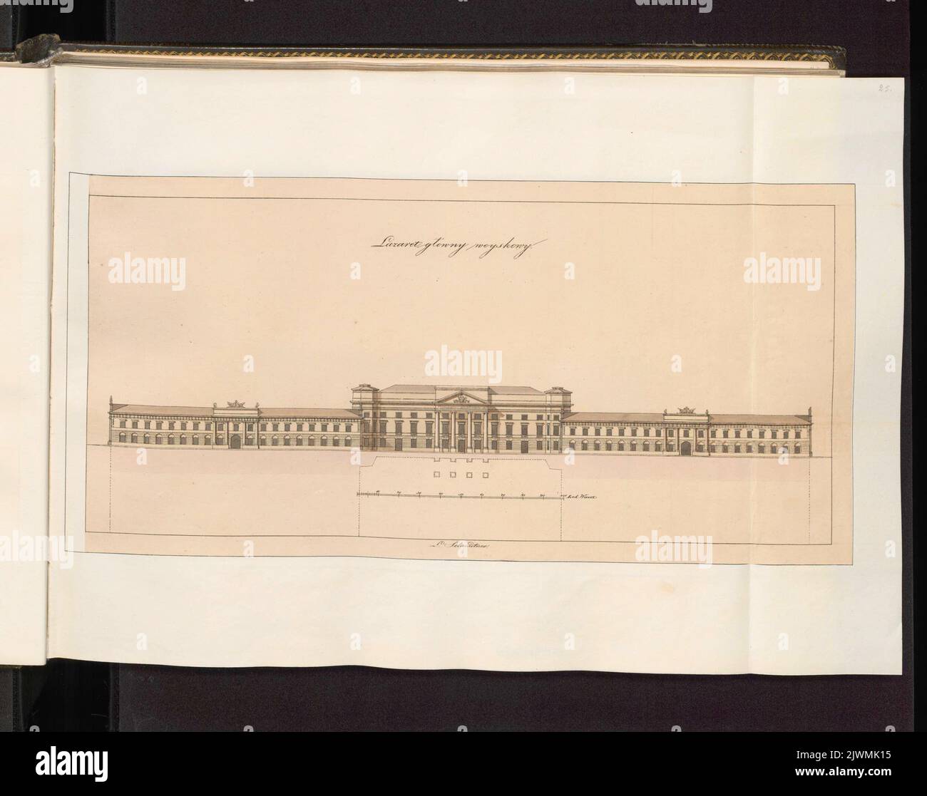 Zamek Ujazdowski jako lazaret wojskowy. Krusman, Daniel (Warszawa ; Zakład litografzny ; 1821-1826), atelier di litografia, Schmidtner, Leonhard (1799-1873), artista grafico Foto Stock