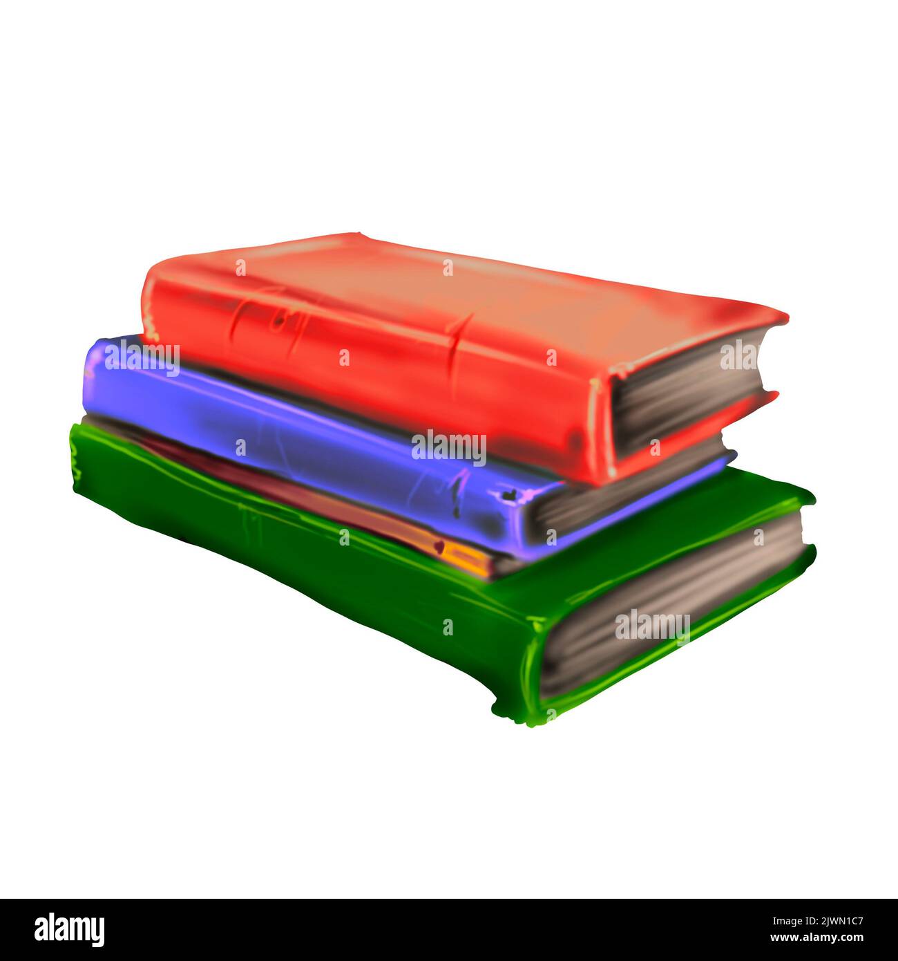 Illustrazione acquerello di libri vecchi. scuola realistica vintage di libri Foto Stock