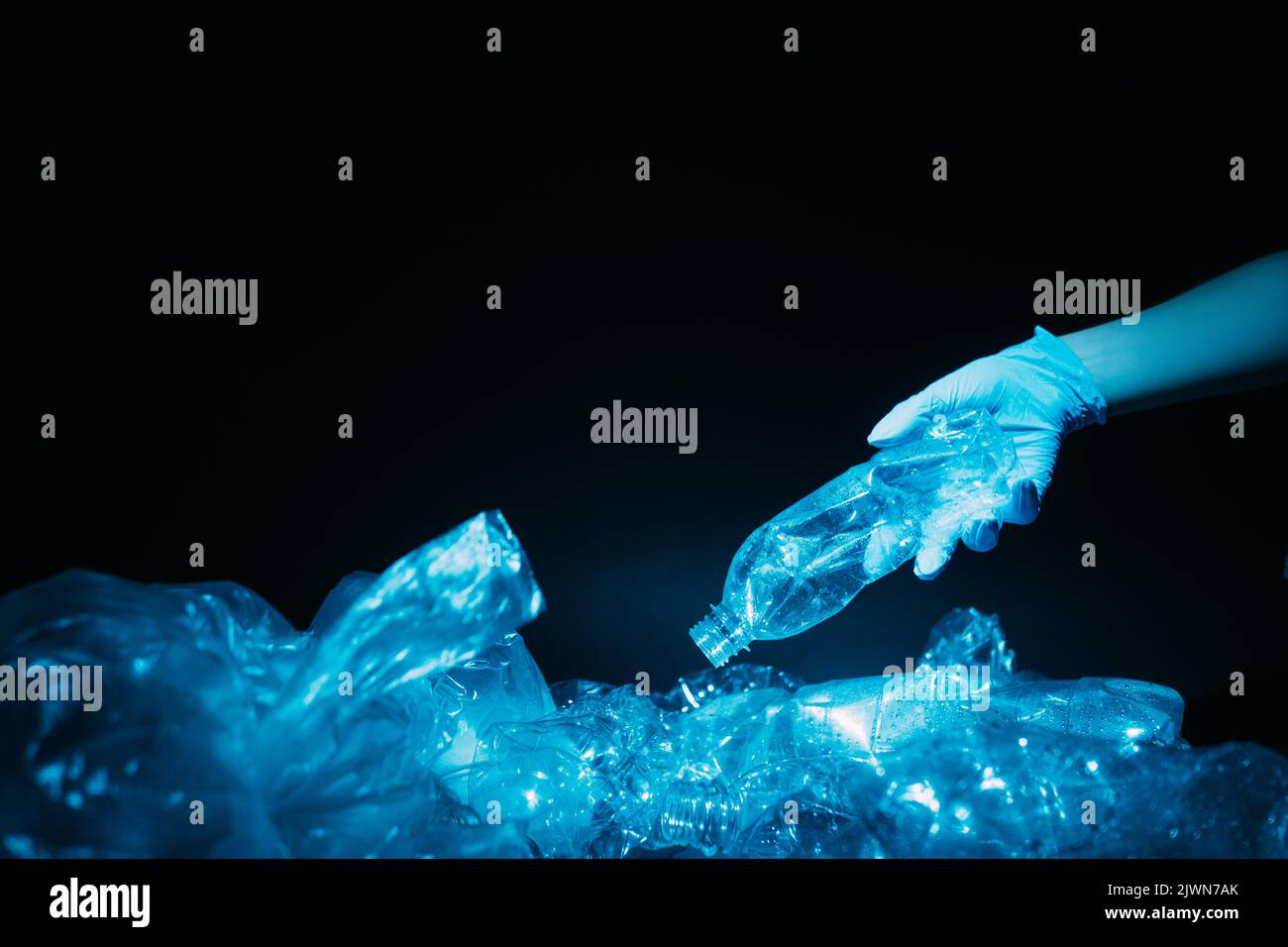 bottiglia manuale volontaria per riciclaggio di plastica a zero rifiuti Foto Stock