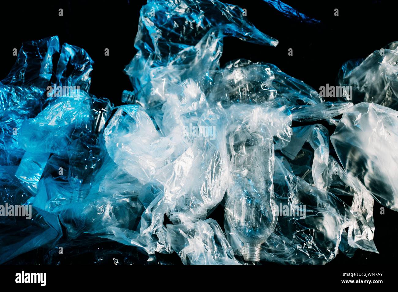 sacchetto in cellophane per riciclaggio plastica inquinante art Foto Stock