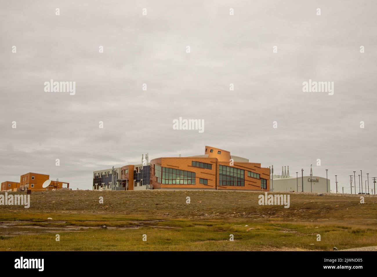 Esterno della Canadian High Arctic Research Station a Cambridge Bay, Victoria Island, Nunavut, Canada. Foto Stock