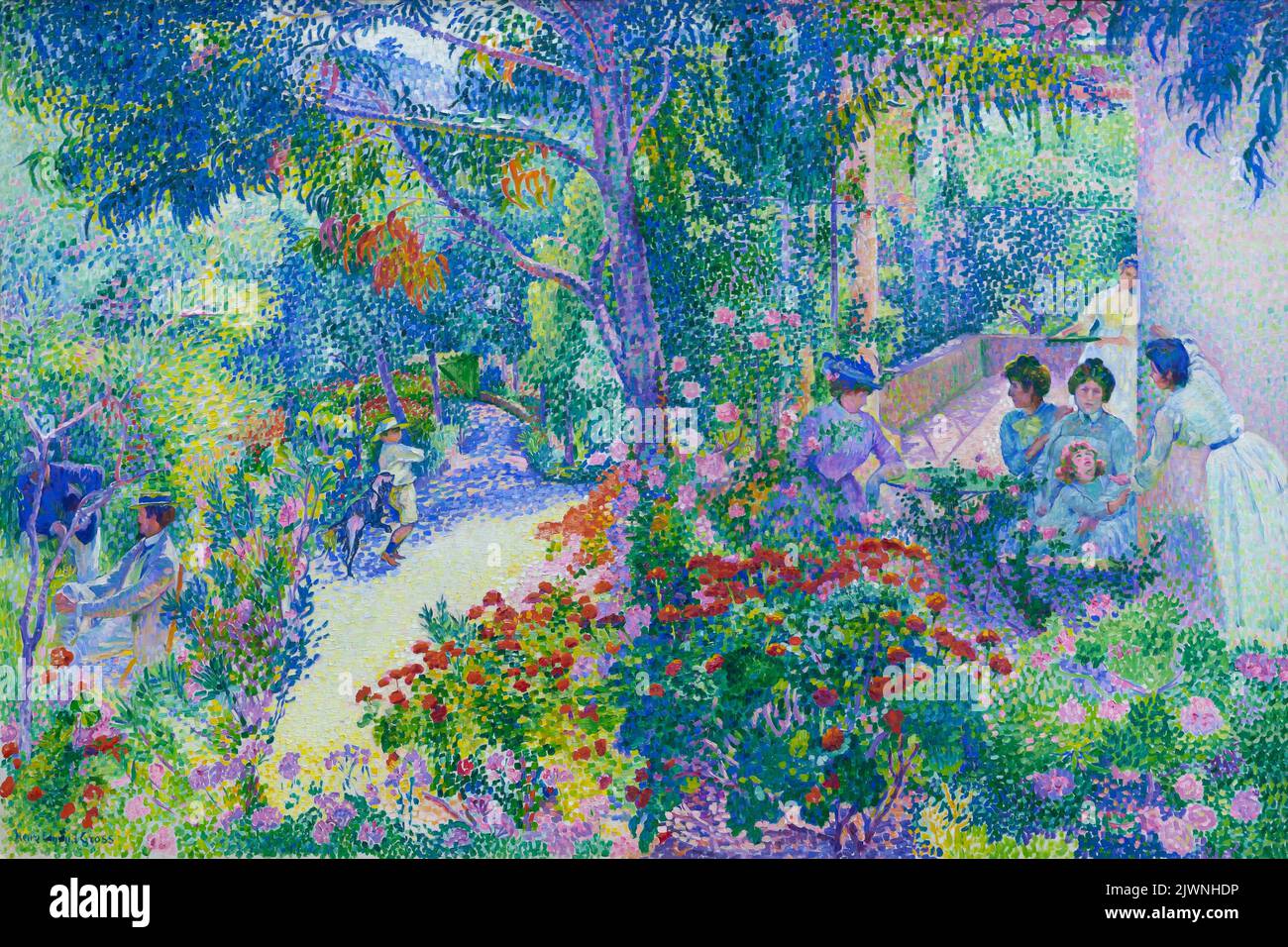 Pomeriggio nel giardino, Henri Edmond Cross, 1904-1905, Alte Nationalgalerie, Berlino, Germania, Europa Foto Stock
