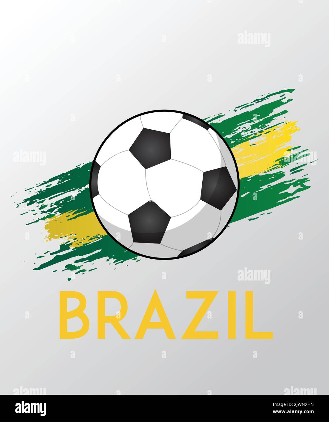 Bandiera Brasile con effetto pennello per tema Calcio Illustrazione Vettoriale