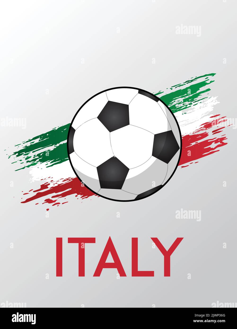 Bandiera Italia con effetto pennello per tema Calcio Illustrazione Vettoriale
