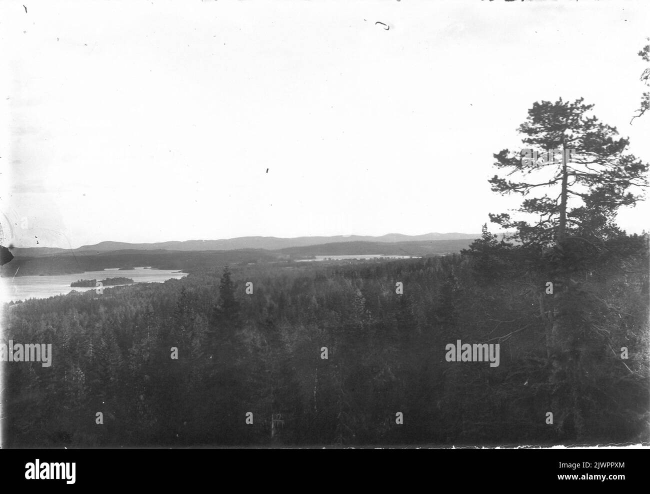 Da Tjuvberget, sulla destra si trova Östansjöviken. från Tjuvberget, fino a Höger är Östansjöviken. Foto Stock