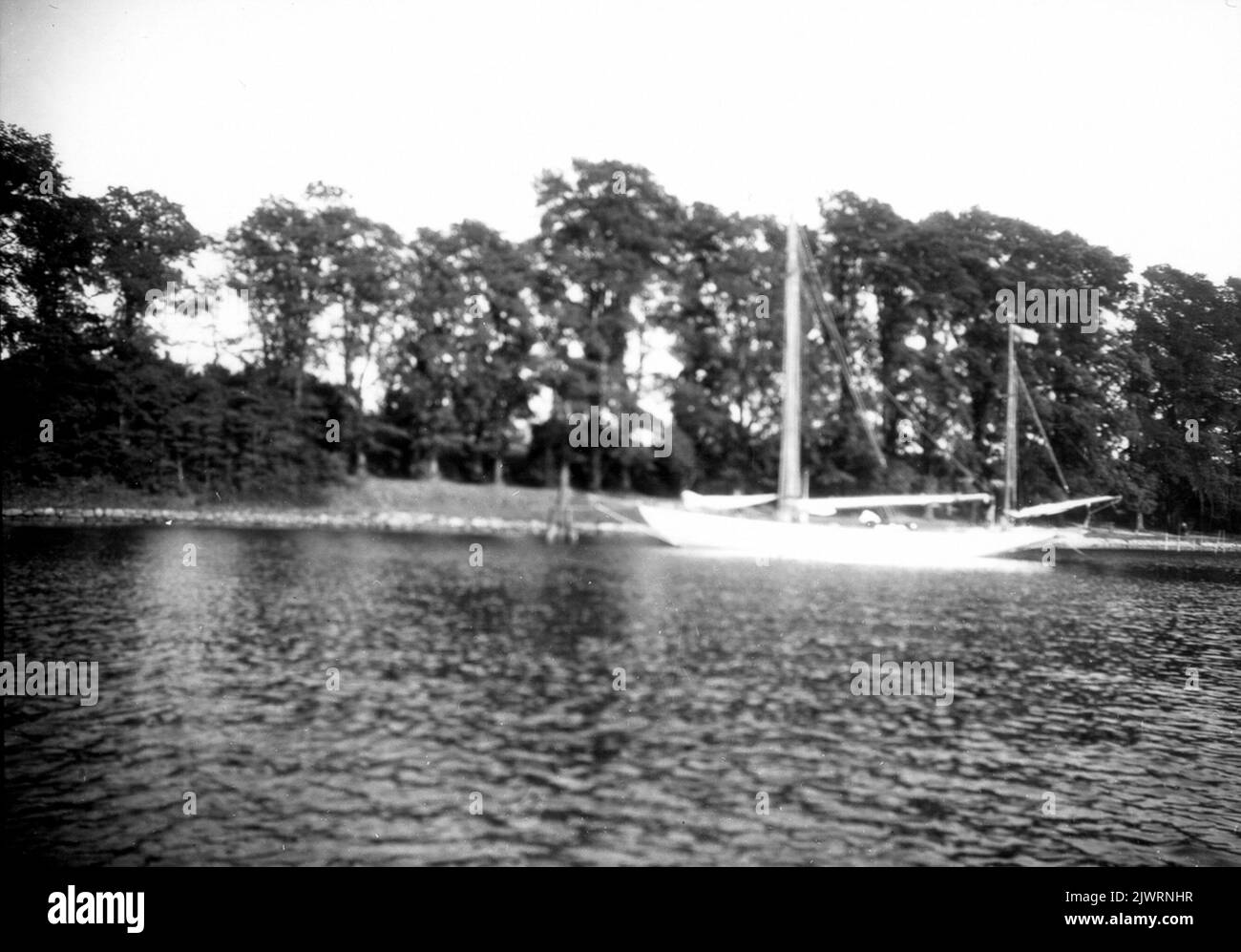 S/Y 'Ingvor' nel canale di Göta. S/y 'Ingvor' i Göta kanal. Foto Stock