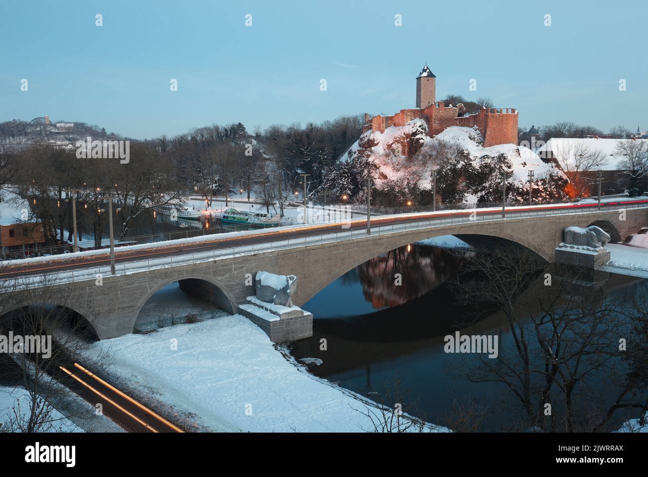 Burg Giebichenstein a Halle (Saale), Sassonia-Anhalt, Germania Foto Stock