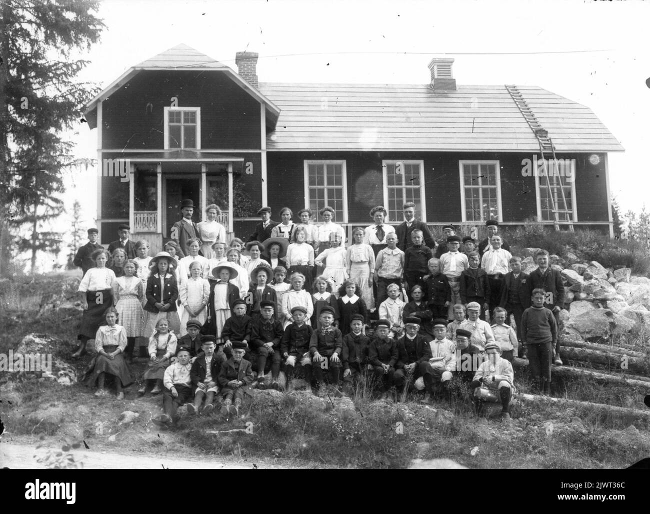 Ambiente scolastico a Lenninge. Le persone sconosciute. Skolmiljö i Lenninge. Personerna okända. Foto Stock