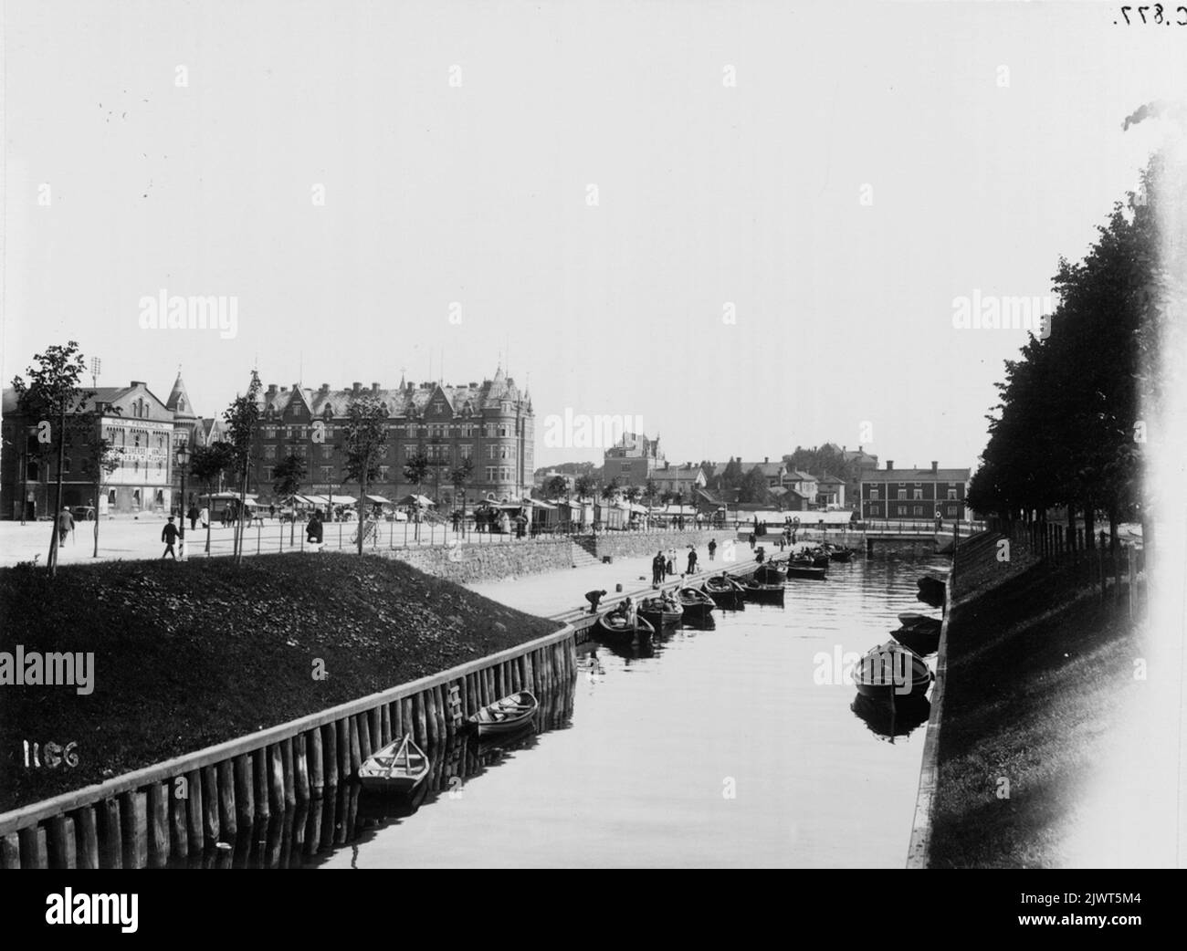 Lillån e Fiskorget. Lillån och Fisktorget. Foto Stock