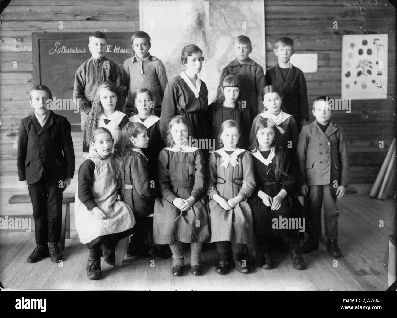 Bollnäs. Classe scolastica. Bollnäs-trakten. Skolklass. Foto Stock