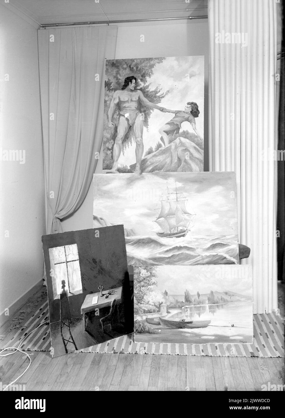 Höllvik, dipinti. Foto nel luglio 1948. Höllvik, tavlor. Foto i luglio 1948. Foto Stock