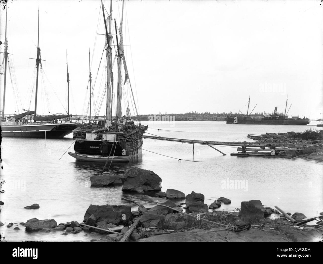 Il porto di Norrsundet. Hamnen i Norrsundet. Foto Stock