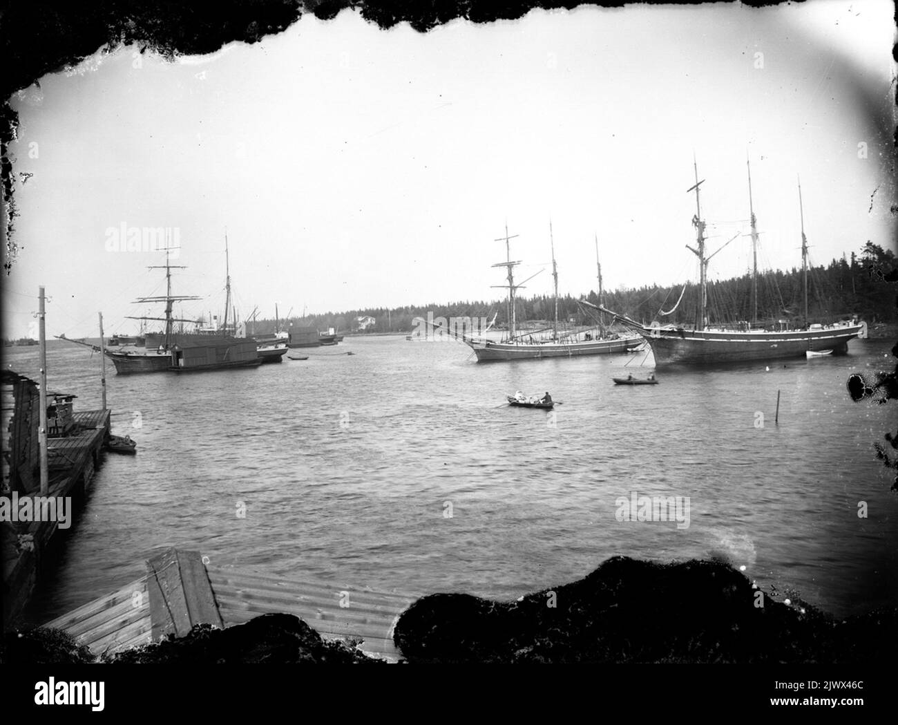 Barche nel porto, Norrsundet. Båtar i hamnen, Norrsundet. Foto Stock