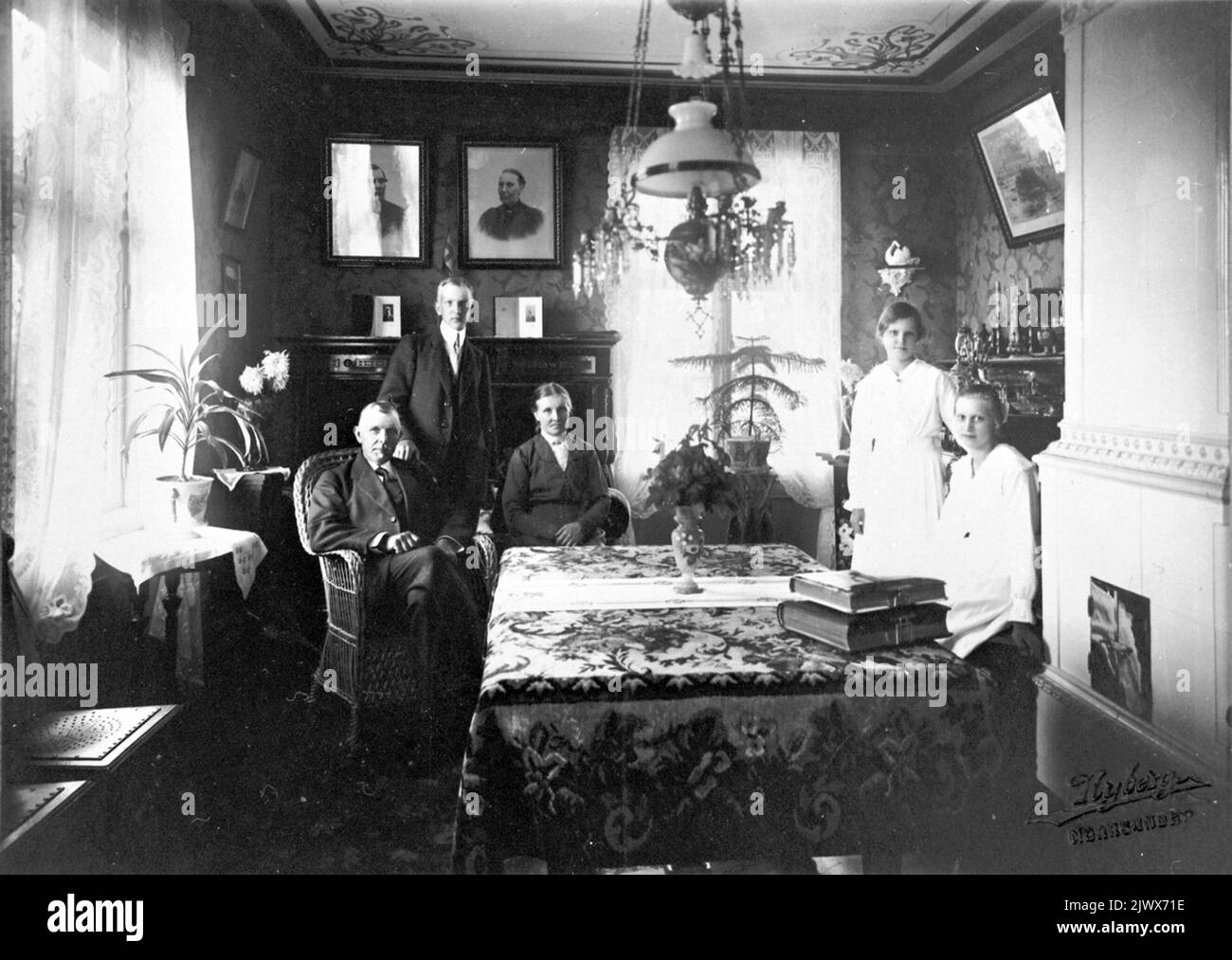 A casa con la famiglia Wilander. Hemma hos familjen Wilander. Foto Stock