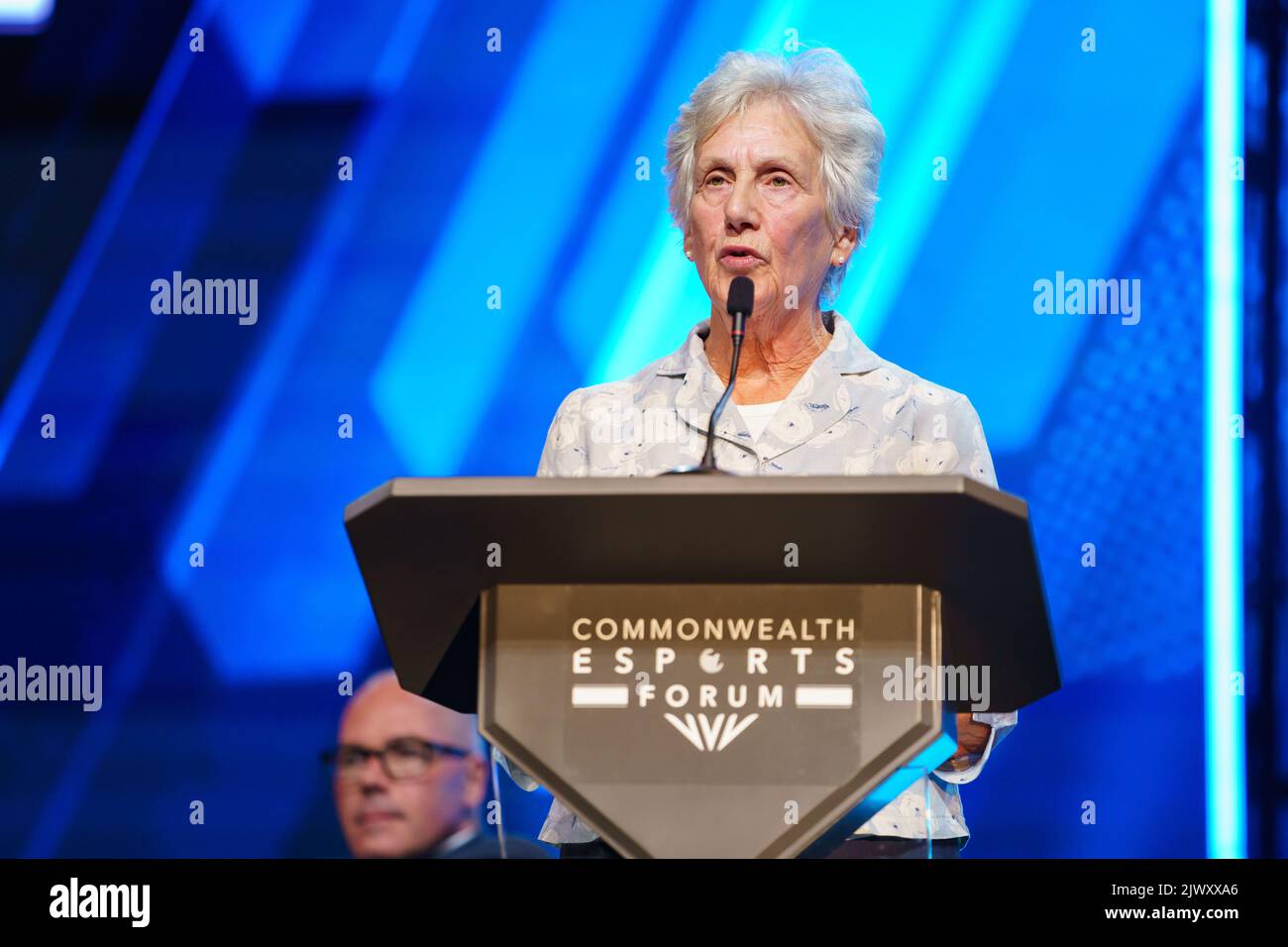 Dame Louise Martin, DBE, presidente della Federazione dei Giochi del Commonwealth Foto Stock