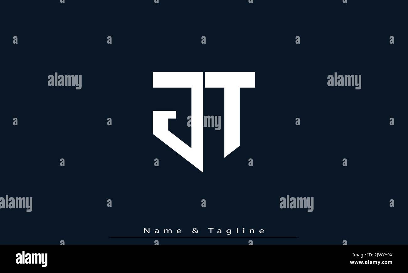 Lettere alfabetiche iniziali Monogramma logo JT , TJ Illustrazione Vettoriale