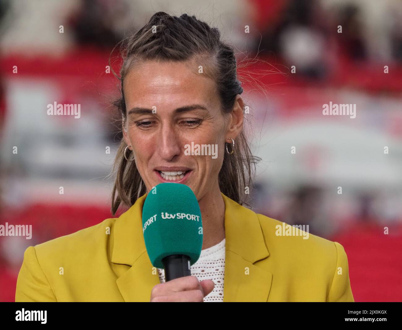 Stoke on Trent, Regno Unito. 06th Set, 2022. Stoke-on-Trent, Inghilterra, 6th 2022 settembre: Jill Scott prima della partita di qualificazione FIFA WWC tra Inghilterra e Lussemburgo al Bet365° stadio di Stoke-on-Trent, Inghilterra (Natalie Mincher/SPP) Credit: SPP Sport Press Photo. /Alamy Live News Foto Stock