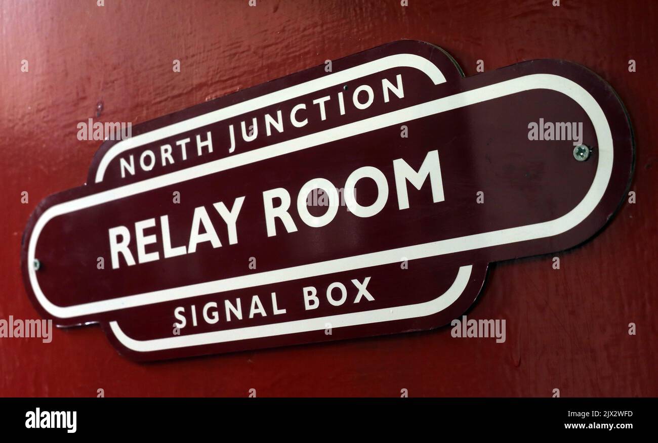 Crewe North Junction, Signal Box, Relay Room, Vernon Way, Cheshire, INGHILTERRA, REGNO UNITO, CW1 2DB Foto Stock