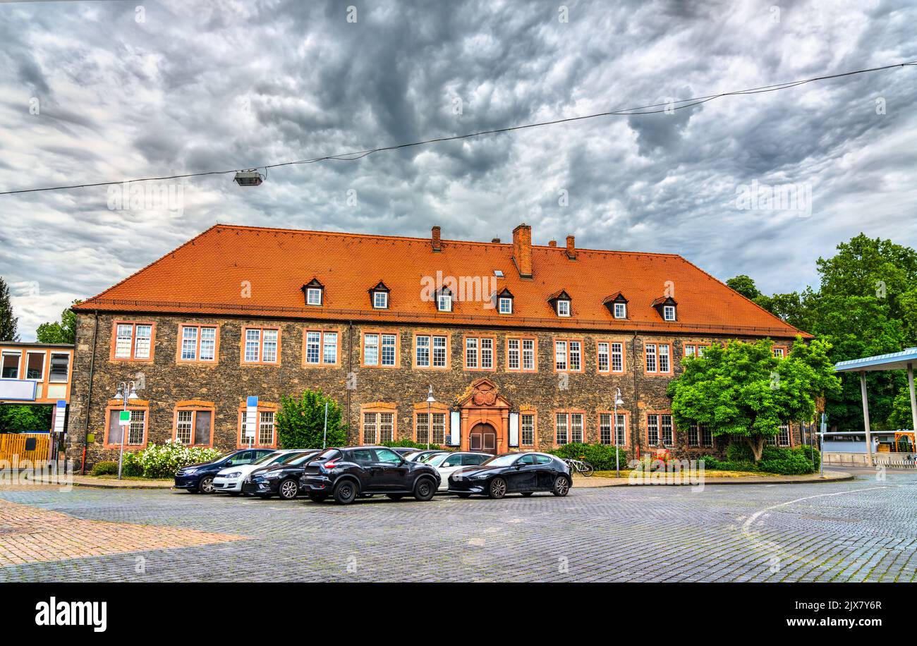 Architettura tradizionale di Hanau in Assia, Germania Foto Stock
