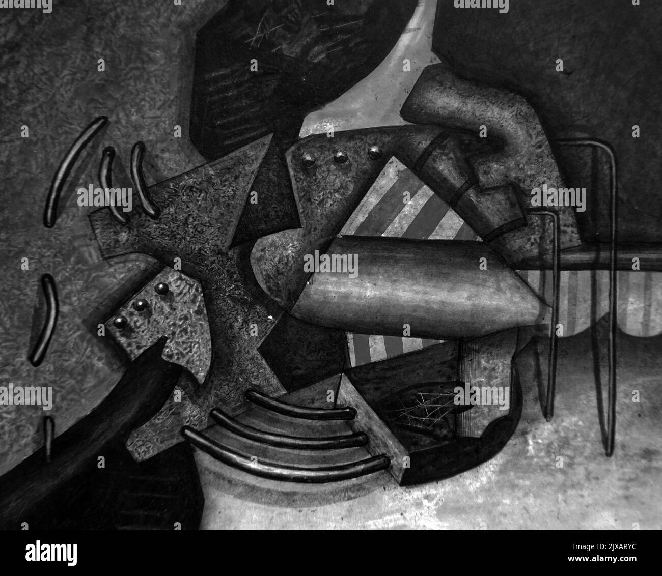 Bianco e nero , disegnando luci e ombre forme geometriche creative Foto Stock