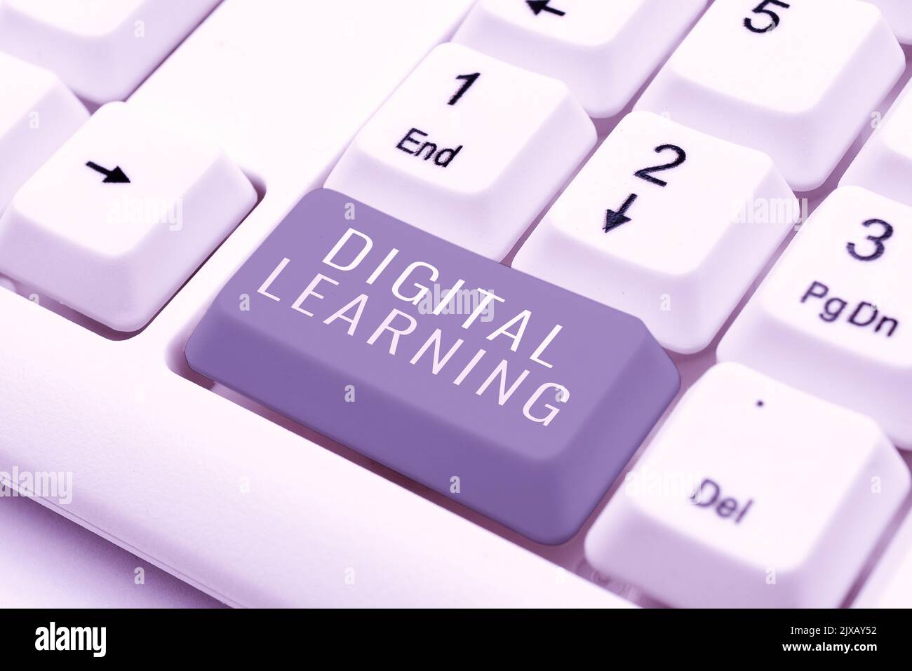 Visualizzazione di segnali LearningDigital accompagnata da tecnologia o pratica didattica. Parola per accompagnato da tecnologia o da istruttivo Foto Stock