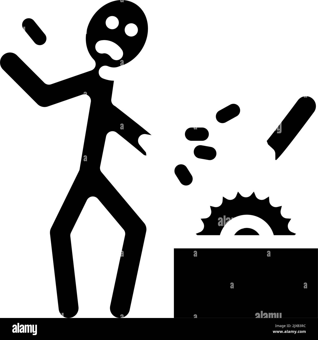 illustrazione vettore icona glifo incidente uomo lesioni da lavoro Illustrazione Vettoriale